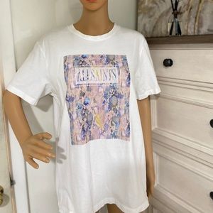 All saint white pink snake skin tee